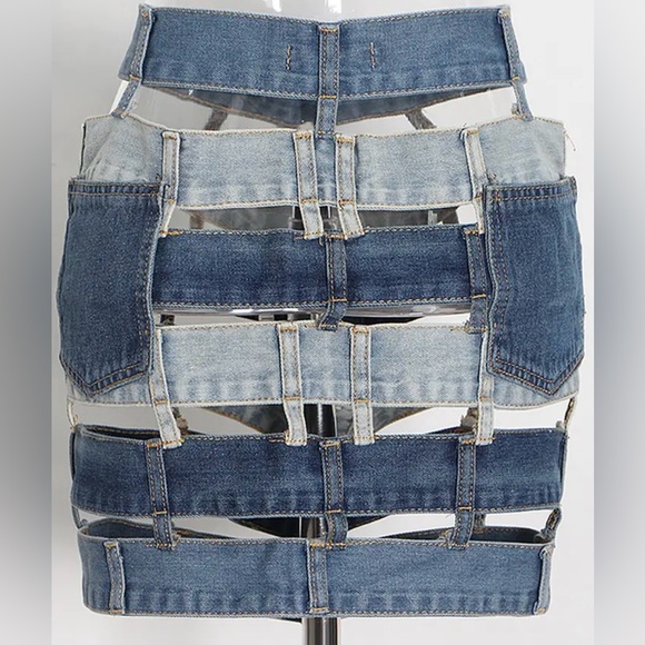 This denim skirt is perfect for fall and or summer styling. New, never worn! - Picture 2 of 3